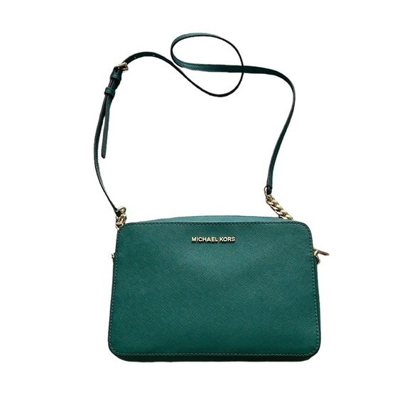 Michael Kors Turquoise Blue Jet Set Travel Crossbody Bag - Picture 1 of 5